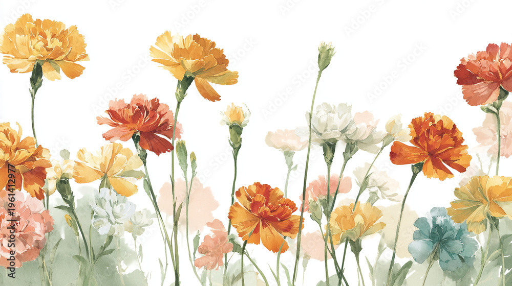 Fototapeta premium Elegant wedding invitation card background vector. Minimal hand painted watercolor botanical flowers texture template background. Design for wedding, vip cover, poster, rsvp moderncard.Valentine's Day