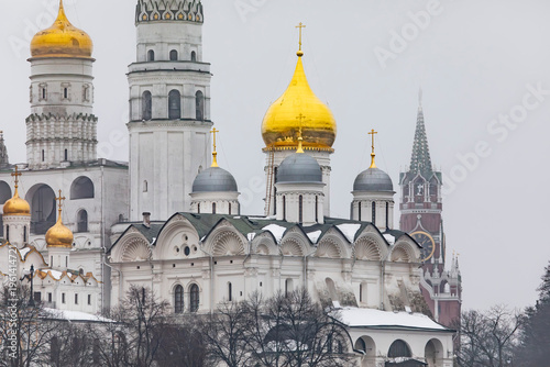 Cathedral Square of the Moscow Kremlin in winter