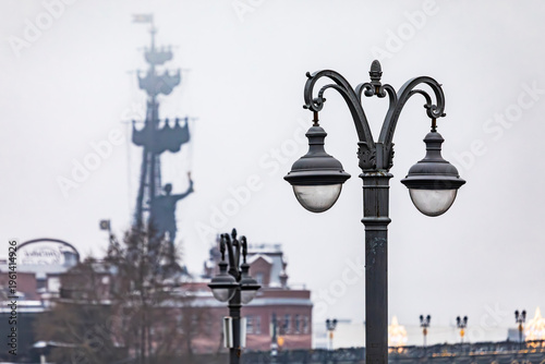 Monument to Peter the Great in Moscow in winter