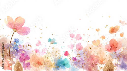 Elegant wedding invitation card background . Minimal hand painted watercolor Cosmosflowers texture template background. Design for wedding, vip cover, poster, rsvp moderncard. Valentine's Day