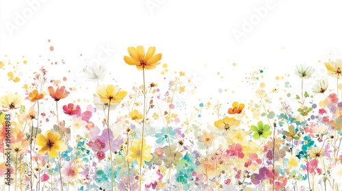 Elegant wedding invitation card background . Minimal hand painted watercolor Cosmos flowers texture template background. Design for wedding, vip cover, poster, rsvp moderncard. Valentine's Day