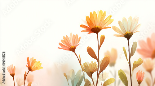 Elegant wedding invitation card background . Minimal hand painted watercolor Cosmosflowers texture template background. Design for wedding, vip cover, poster, rsvp moderncard. Valentine's Day