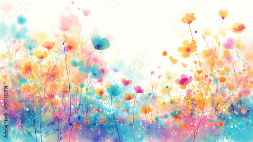 Elegant wedding invitation card background . Minimal hand painted watercolor Cosmosflowers texture template background. Design for wedding, vip cover, poster, rsvp moderncard. Valentine's Day