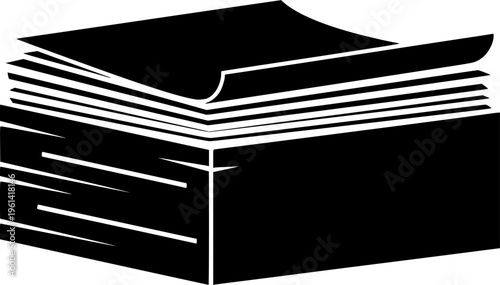 Document files icon with stacked papers. Symbol of data, information and documentation for business reports, office workflow, digital records, file management systems and user interface design