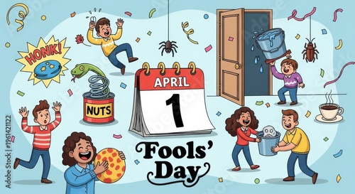 Funny Prank Theme Hilarious Joke Design Playful Trick Theme Silly Humor Design Mischievous Comedy Theme april fools Wallpaper Background image