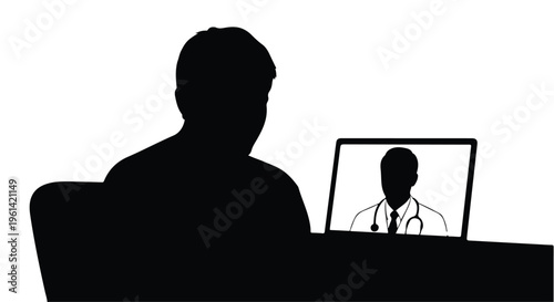 Doctor telemedicine consultation online patient meeting virtual healthcare professional on laptop computer screen in modern office setting
