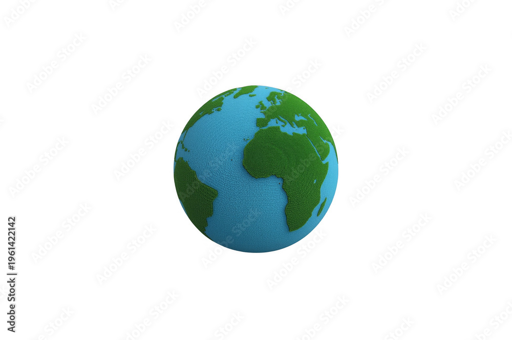 Fototapeta premium 3d earth globe spinning on transparent background