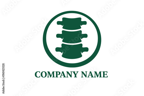 Minimalist Green Spine Vertebra Logo