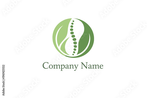 Minimalist Green Spine Leaf Logo