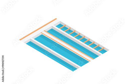 Isometric Rectangular Water Treatment Pools
