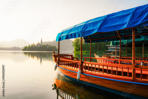 Foto Boat on Bled, Slovenia