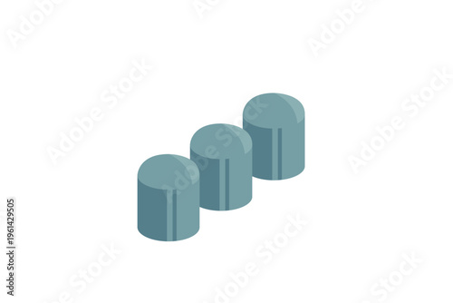 Isometric Green Industrial Storage Tanks
