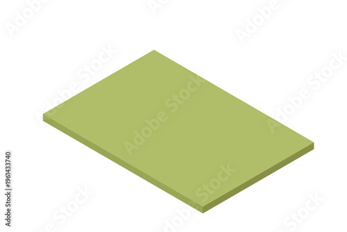 Isometric Empty Green Grass Plot