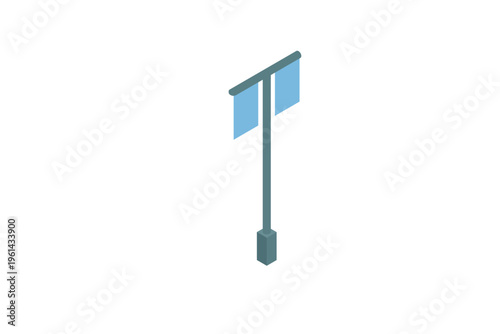Isometric Streetlight Lamp Post Element