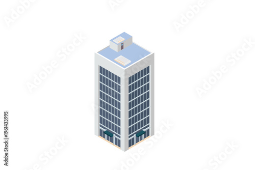 Isometric Skyscraper Office Building Tower