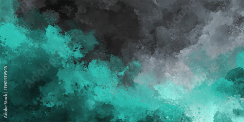 An abstract blue and black grunge background texture features a motion of smoke and dark clouds under a stormy night sky with subtle light fog