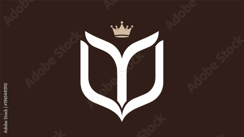 Abstract elegant crown logo design