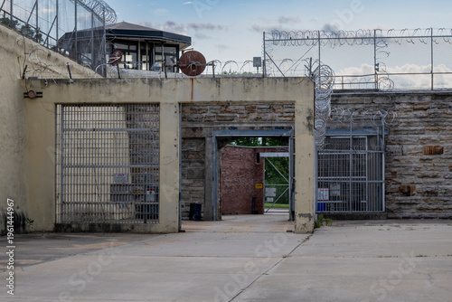 Entrance to the prison with guard tower.