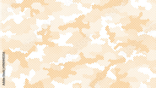 Orange halftone camouflage abstract background vector for creative posters branding campaigns packaging and bold graphic design use