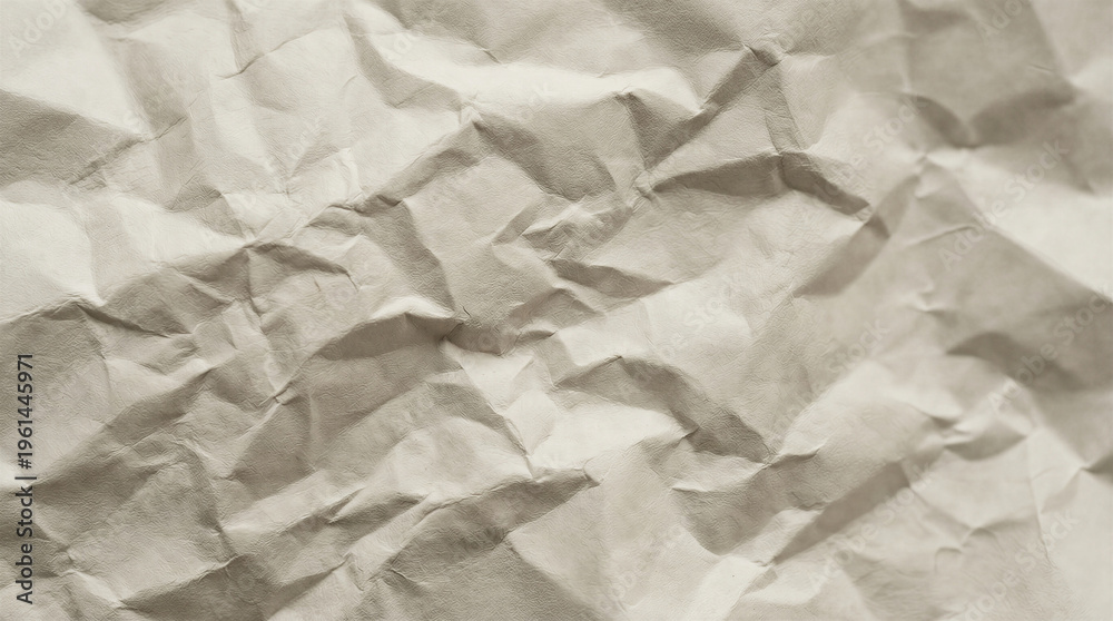 Fototapeta premium Crumpled beige paper creating textured background pattern