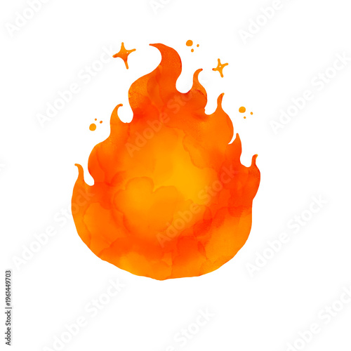 fire illustration isolated elements - flame art transparant background - light