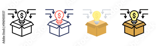 Idea icon sheet multiple style collection