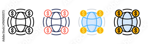 Worldwide icon sheet multiple style collection