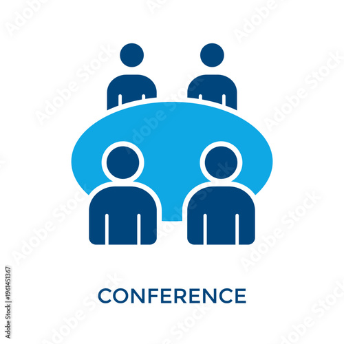Conference Icon Dual Tone Style. Vector Illustration For Graphic Design