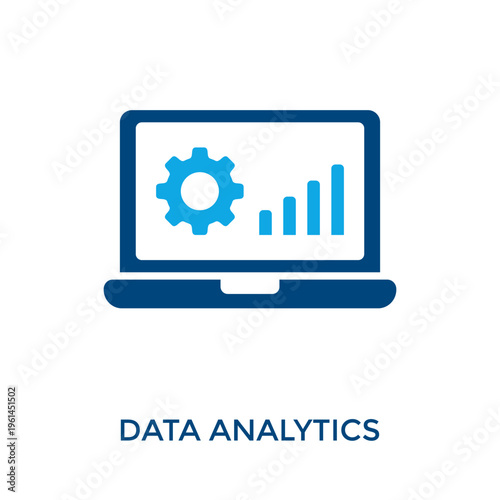 Data Analytics Icon Dual Tone Style. Vector Illustration For Graphic Design