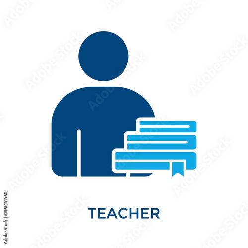 Teacher Icon Dual Tone Style. Vector Illustration For Graphic Design