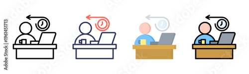 Gig Work icon set multiple style collection