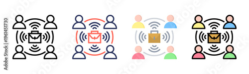 Remote Management icon set multiple style collection