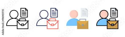 Employment icon set multiple style collection