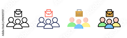 Occupation icon set multiple style collection