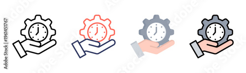 Time Management icon set multiple style collection