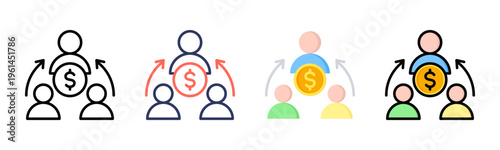 Capitalism icon set multiple style collection