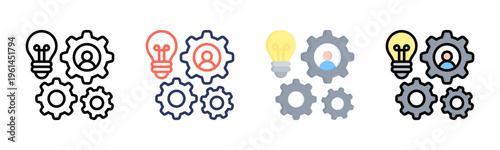 Skills icon set multiple style collection