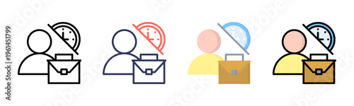 Part Time icon set multiple style collection