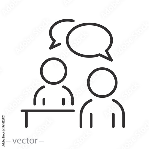 Job interview editable vector thin line icon