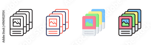 Flashcards icon sheet multiple style collection
