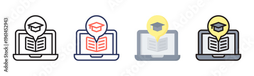 Learning Platform icon sheet multiple style collection