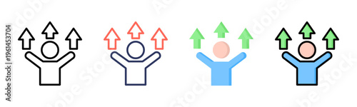 Skill Development icon sheet multiple style collection