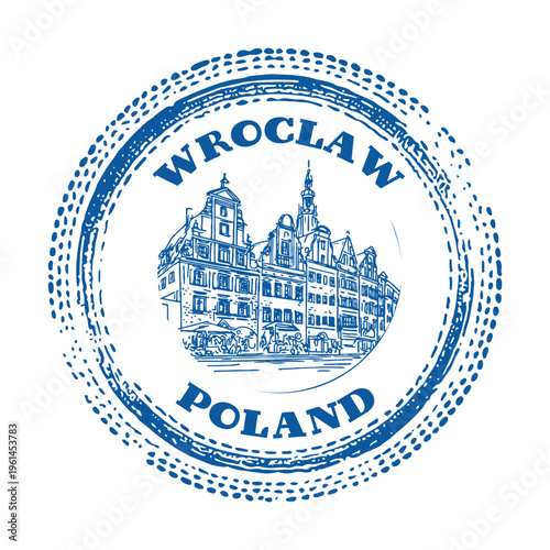 Wroclaw Poland Historic Square Gothic Architecture Passport Cancellation Stamp Postmark Travel Journal