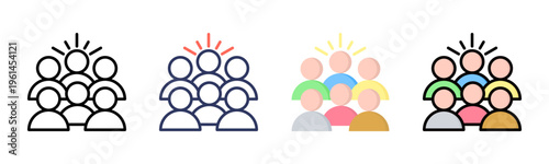 Team Building icon sheet multiple style collection