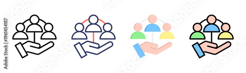 Organizational icon sheet multiple style collection