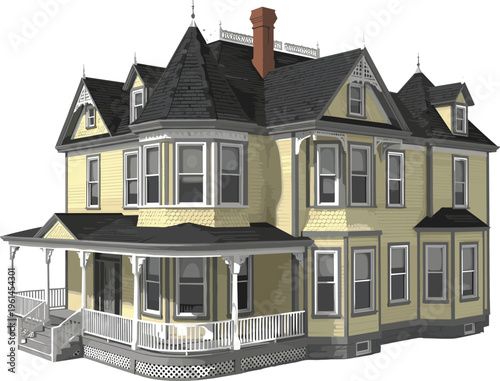 Modern skyscraper building vector illustration featuring a tall glass office tower with contemporary urban architecture design on white background isolated