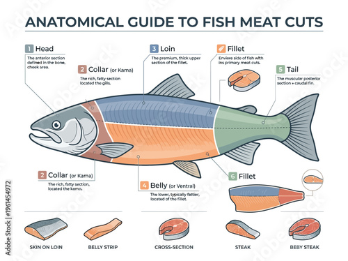 Anatomical Guide to Fish Meat Cuts Understanding Different Portions and Their Preparation