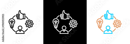 Competency on white and black background