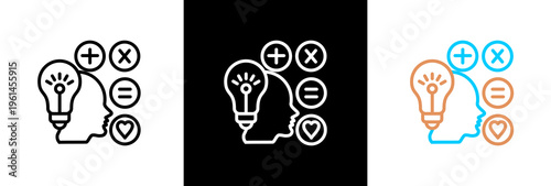 Intelligence on white and black background