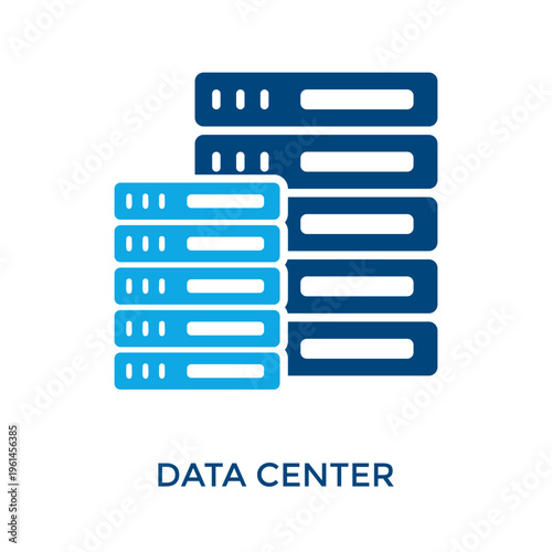 Data Center Icon Dual Tone Style. Vector Illustration For Graphic Design